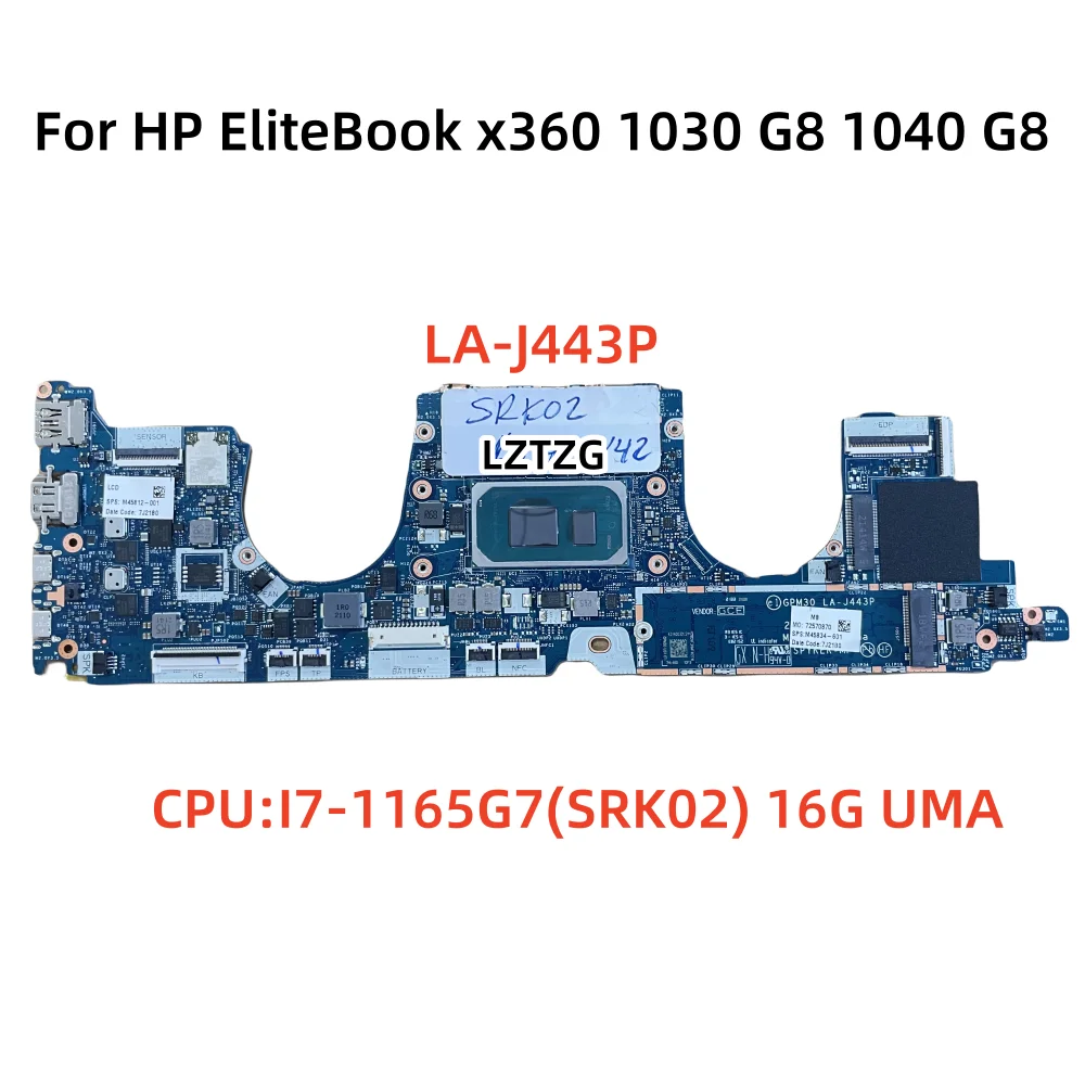 LA-J443P HP EliteBook x360 1030 G8 1040 G8 Ʈ  I7-1165G7 SRK02, 16GB UMA M45834-601 m45833-601 100% ׽Ʈ OK